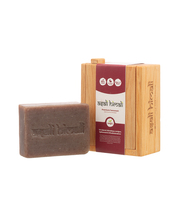 Facewash - Himalayan Spikenard, Rhododendron, and Juniper (wooden soap dish included)