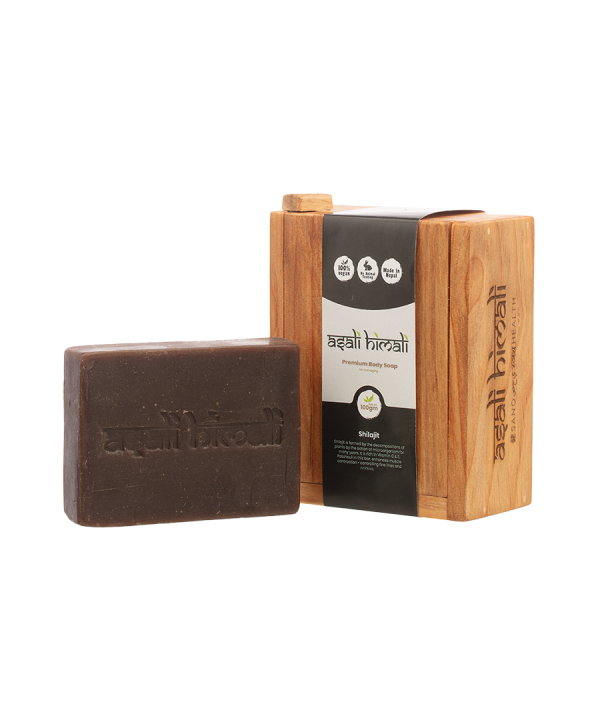 Shilajit Body Soap (wooden soap dish included)